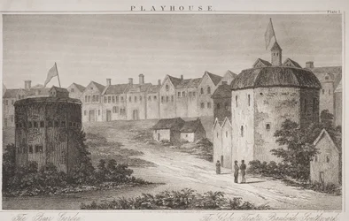 The Bear Garden and the Globe Theatre, from the 